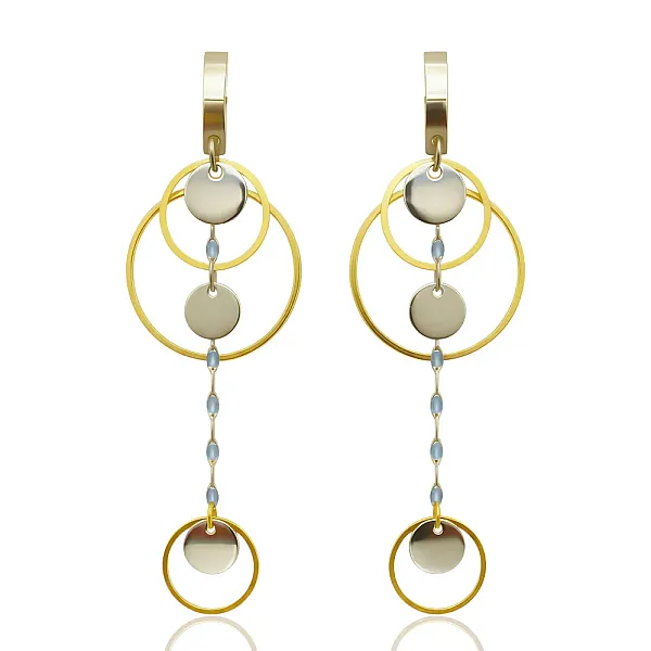 Σκουλαρίκια Γυναικεία Dual Harmony Δίχρωμο Ατσάλι