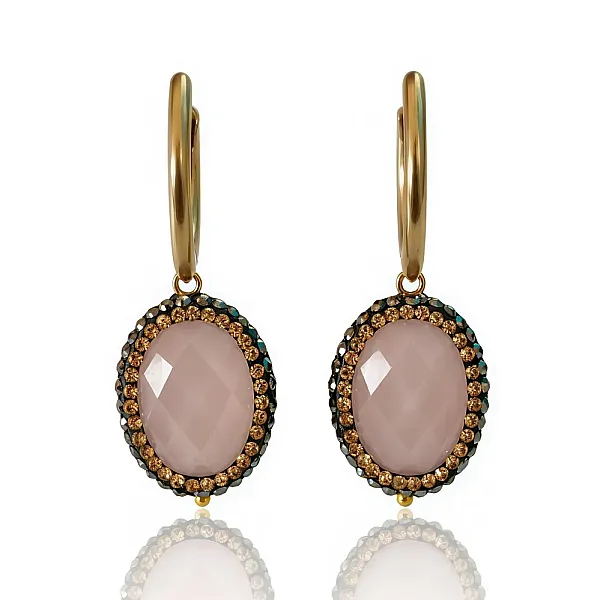 Χειροποίητα Σκουλαρίκια με Αμέθυστο & Μαρκασίτη