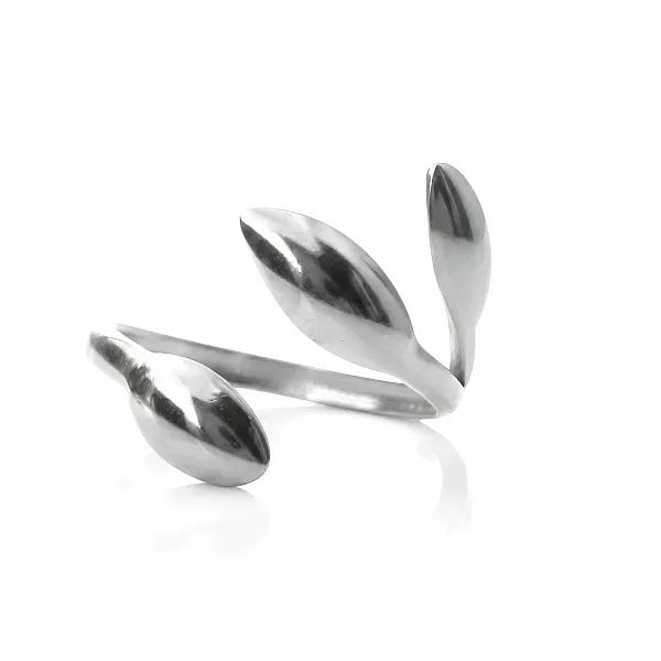 Δαχτυλίδι Ατσάλι Τρία Φύλλα