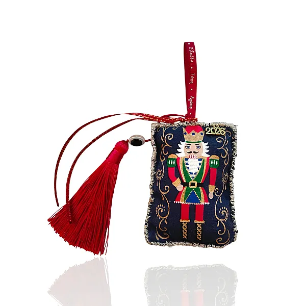 Χειροποίητο Γούρι 2026 Καρυοθραύστης Μπλε Χρώμα Υφασμάτινο, Ραμμένο στο Χέρι