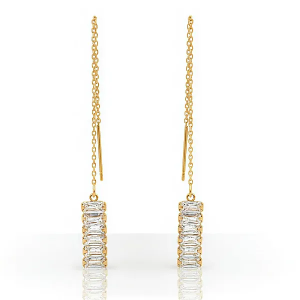 Κρεμαστά γυναικεία σκουλαρίκια  Threader από ανοξείδωτο ατσάλι