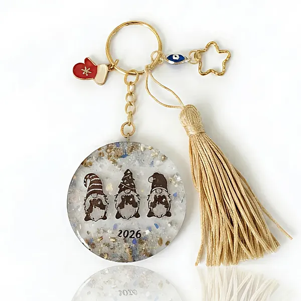 Χειροποίητο Γούρι 2026 Ξωτικά  Υγρό Γυαλί