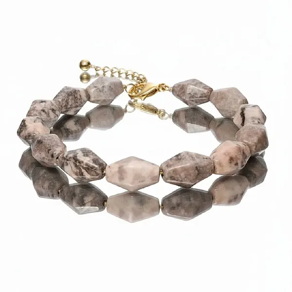 Βραχιόλι χειροποίητο γυναικείο Picasso Jasper ανοξείδωτο ατσάλι