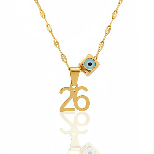 Γούρι για το Λαιμό  Ατσάλι  2026 με Μάτι