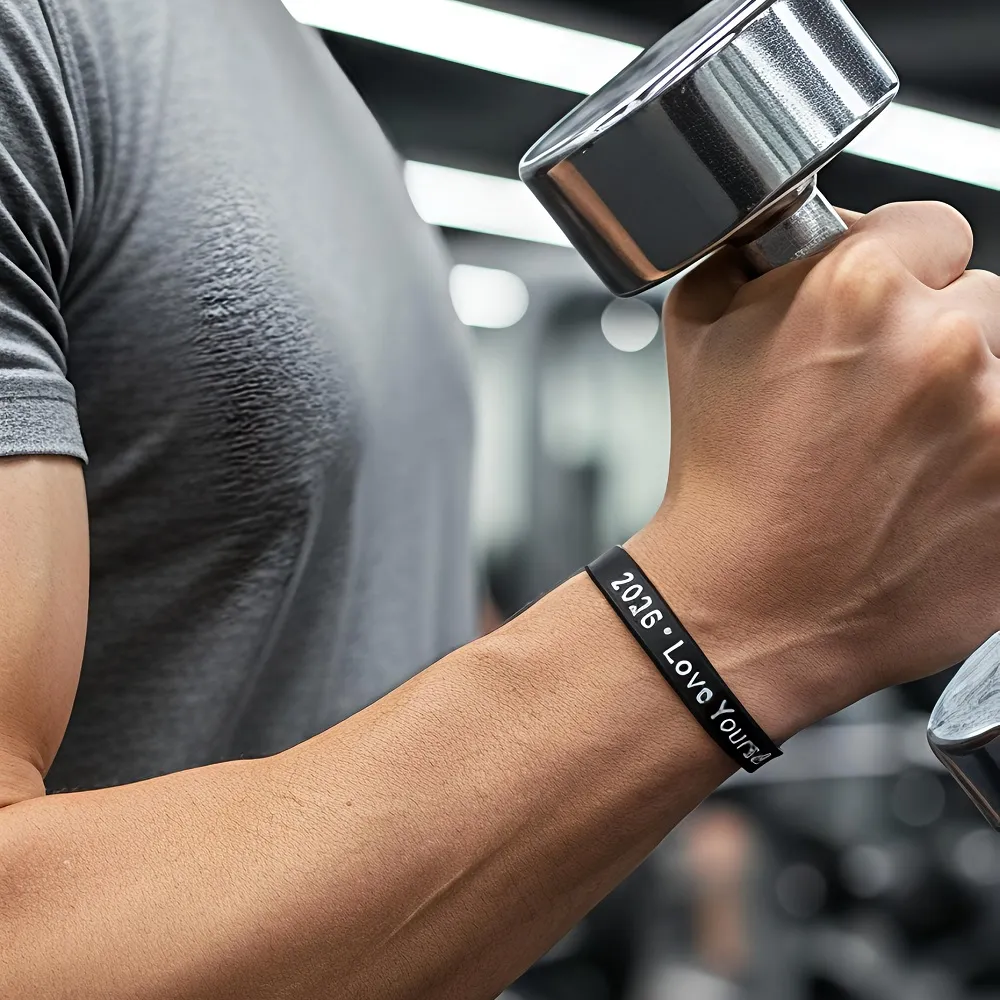 Γούρι Βραχιόλι Σιλικόνης  με Μήνυμα  love yourself