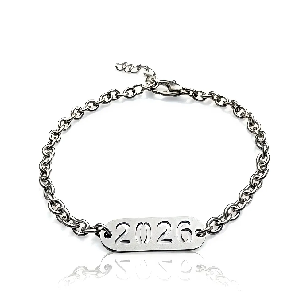 Ανδρικό Βραχιόλι Γούρι 2026 από Ανοξείδωτο Ατσάλι  Ταυτότητα