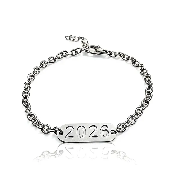 Ανδρικό Βραχιόλι Γούρι 2026 από Ανοξείδωτο Ατσάλι  Ταυτότητα