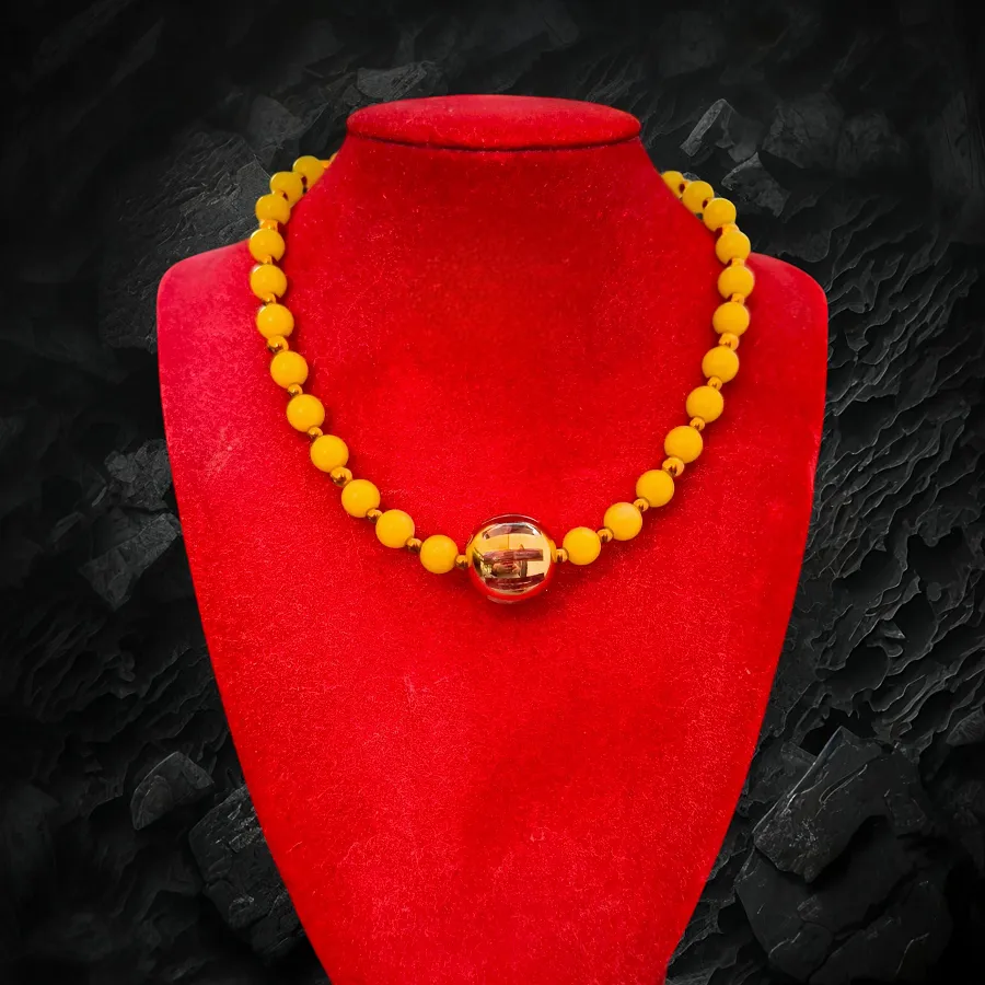 Κολιέ γυναικείο κίτρινο χρώμα