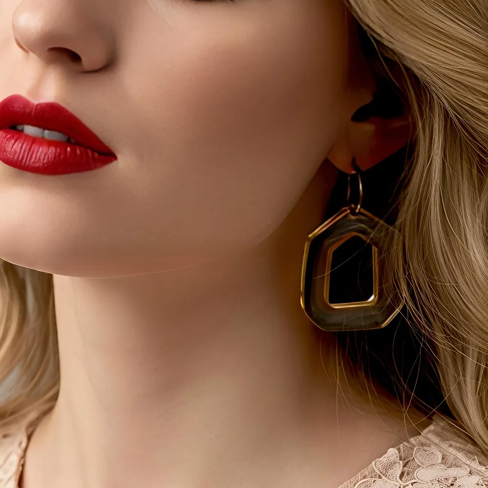 Χειροποίητα Σκουλαρίκια Υγρό Γυαλί  "Sunbeam" Υποαλλεργικά