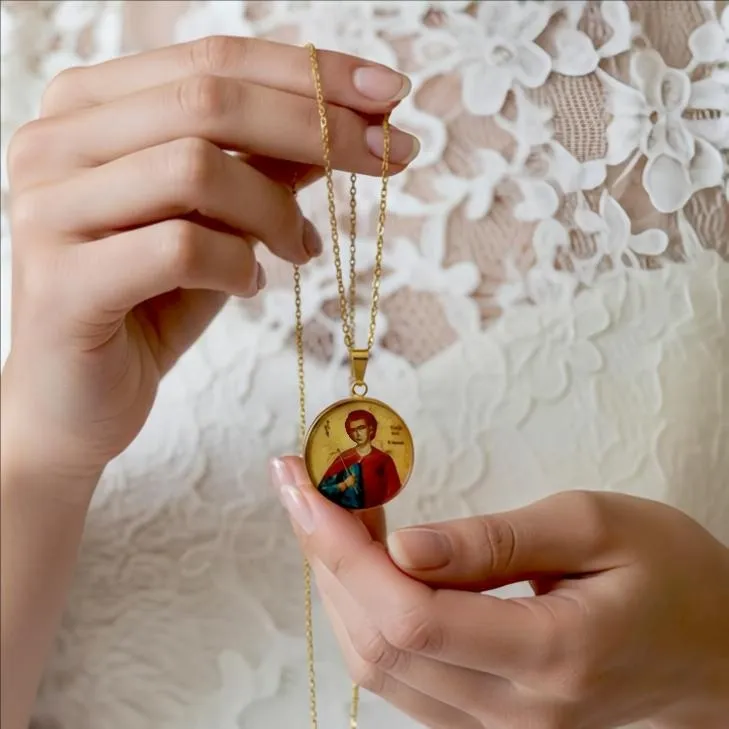 Χειροποίητο Άγιος Ιωάννης ο Ρώσος Φυλαχτό Ανοξείδωτο Ατσάλι