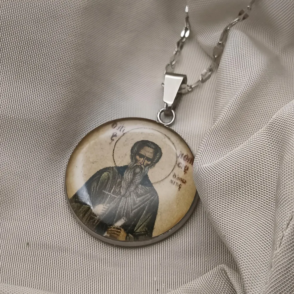 Φυλαχτό Αγίου Αθανασίου   Ατσάλι με Υγρό Γυαλί