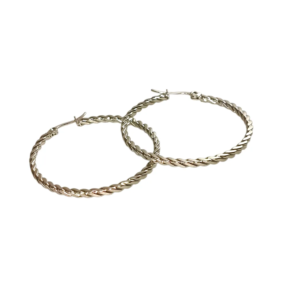 Γυναικεία  Σκουλαρίκια Στριφτά Πλακέ  Ατσάλι 316L