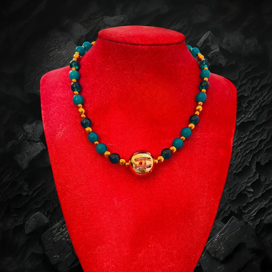 Κολιέ γυναικείο πράσινο χρώμα