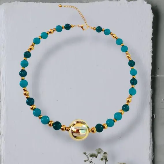 Κολιέ γυναικείο πράσινο χρώμα