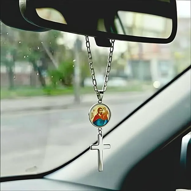 Φυλαχτό Αυτοκινήτου Άγιος Χριστόφορος και Σταυρό