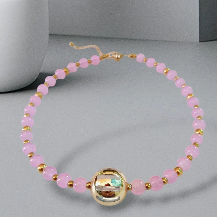 Κολιέ γυναικείο ροζ χρώμα