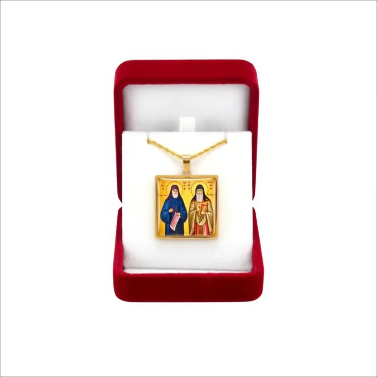 Χειροποίητο Φυλαχτό με Άγιο Παΐσιο & Άγιο Αρσένιο Ατσάλι