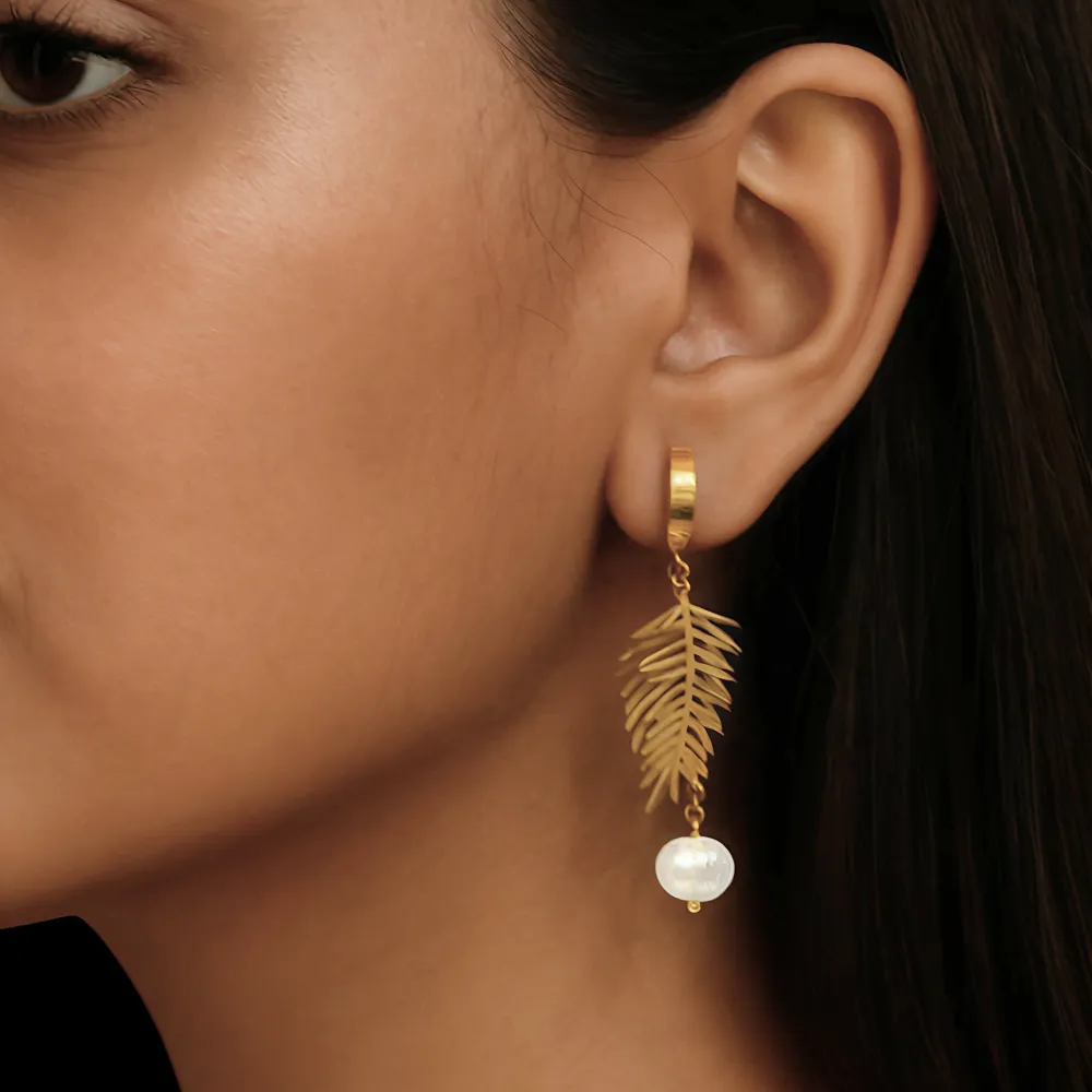 Σκουλαρίκια διπλό φύλλο φοίνικα