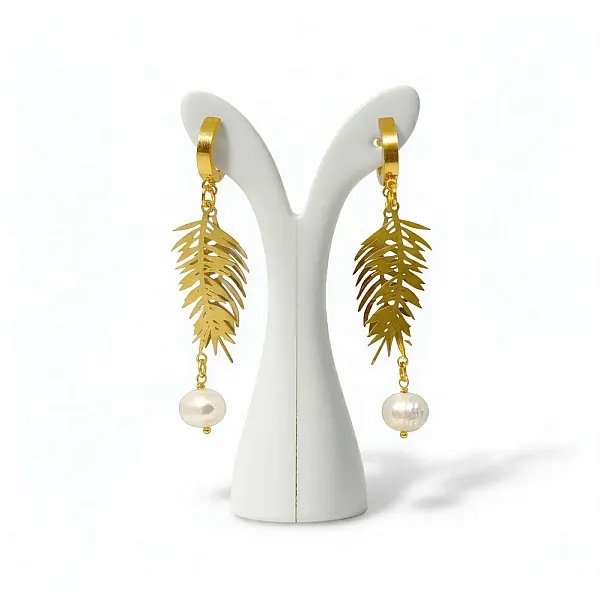 Σκουλαρίκια διπλό φύλλο φοίνικα