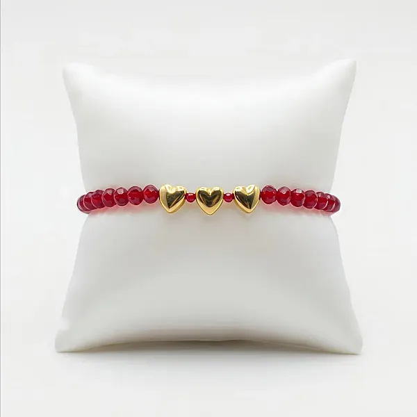 Ατσάλινο Γυναικείο  Βραχιόλι με Καρδιές