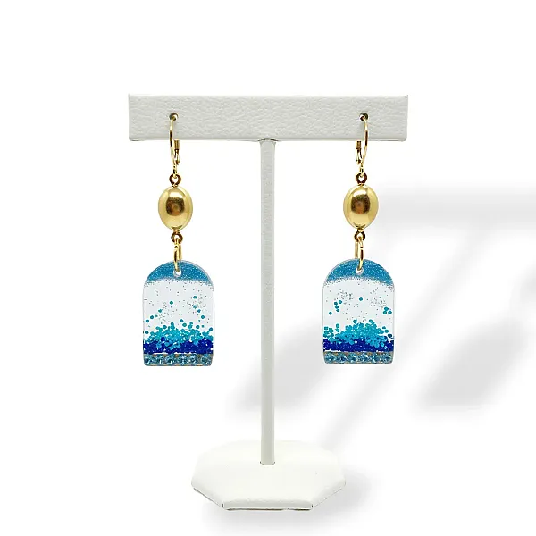 Γυναικεία σκουλαρίκια χειροποίητα από υγρό γυαλί