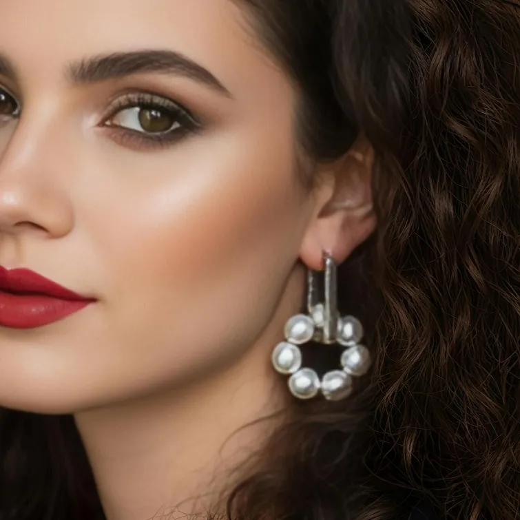 Σκουλαρίκια Γυναικεία Ατσάλι & Μαργαριτάρια