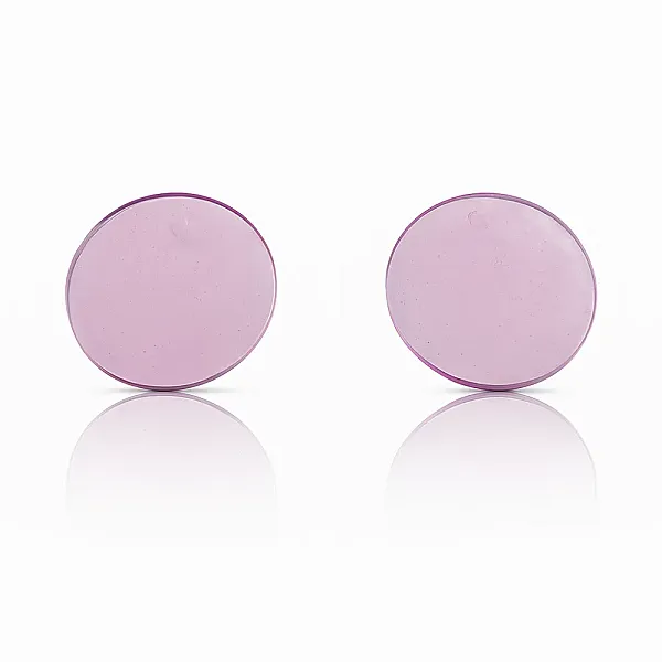 Σκουλαρίκια Γυναικεία Κυκλικά Μωβ υγρό γυαλί