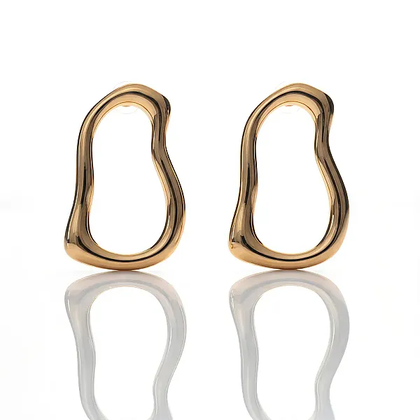 Σκουλαρίκια επιχρυσωμένα ακανόνιστο σχήμα