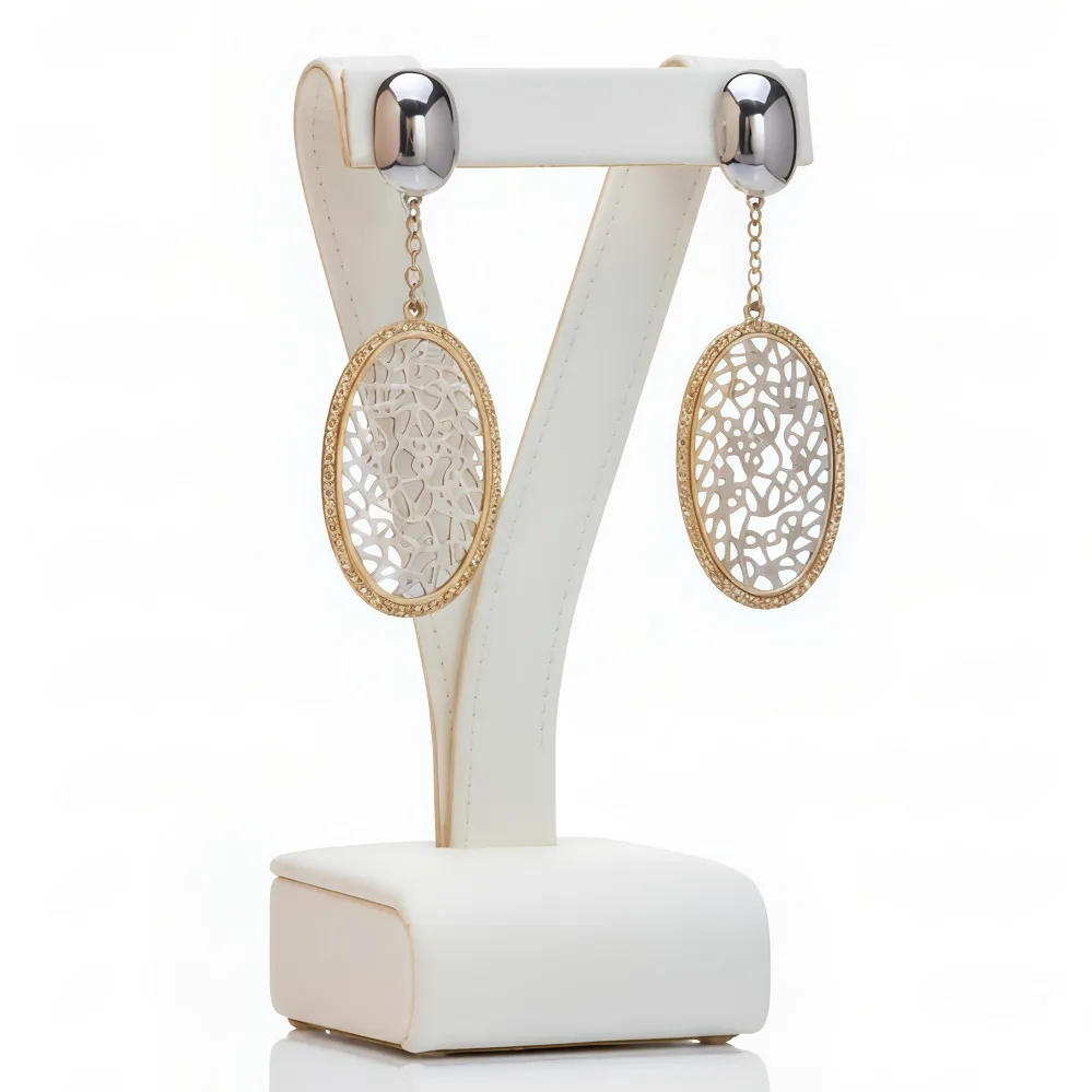 Σκουλαρίκια από ανοξείδωτο ατσάλι δίχρωμο